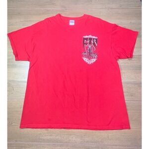 Gildan Ultra Cotton Red Motorcycle Biker Graphic T Shirt Mens XL